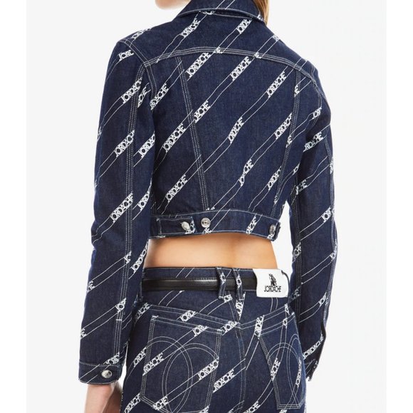 148. NEW! Women's Diagonal Logo Print Jacket - Picture 5 of 7